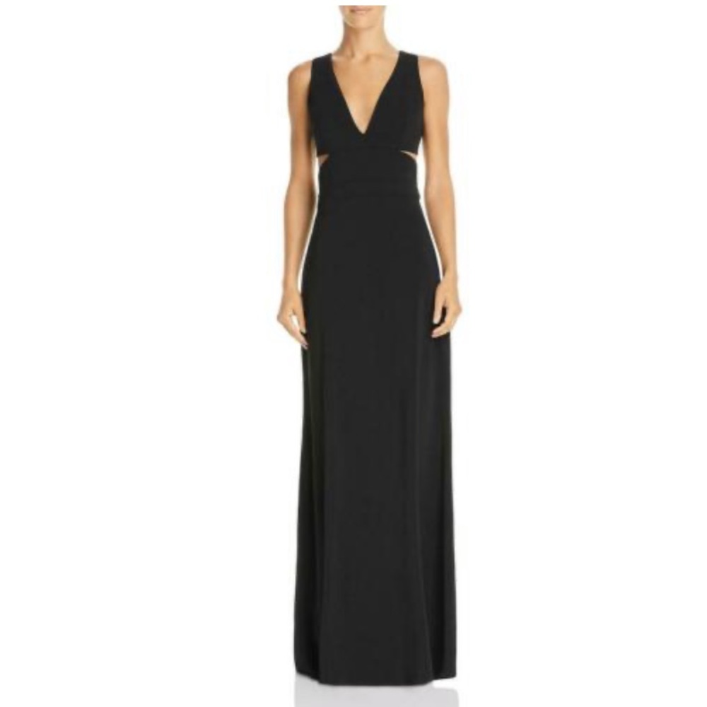 Black Cut Out Evening Dress Gown
